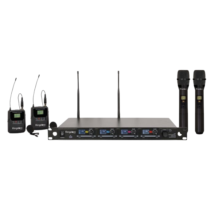 Kingdom V5 Wireless Mic System with 2 Handhelds, 2 Beltpacks with Lapels