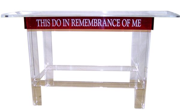 plexiglass communion table