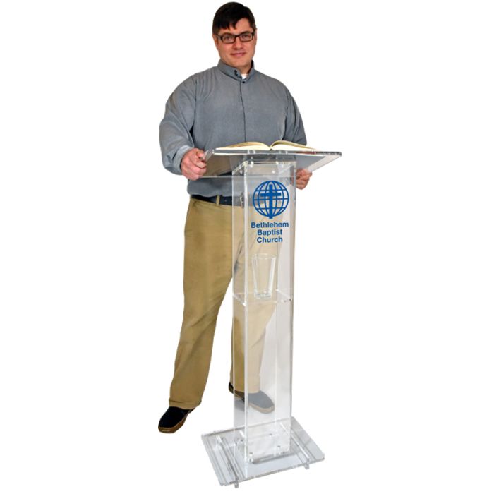 Personalized Compact Presenter Podium With Shelf