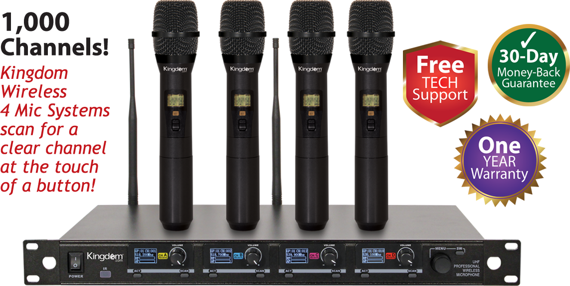 High Quality Wireless 4 Mic System 1 000 Channels Kingdom